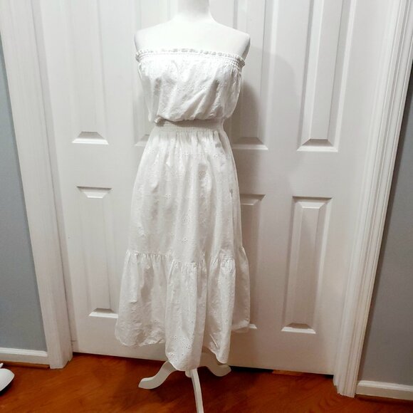Lilly Pulitzer White Eyelet Maxi Dress M | Coastal Luxe Resort Bridal Boho - Picture 3 of 12